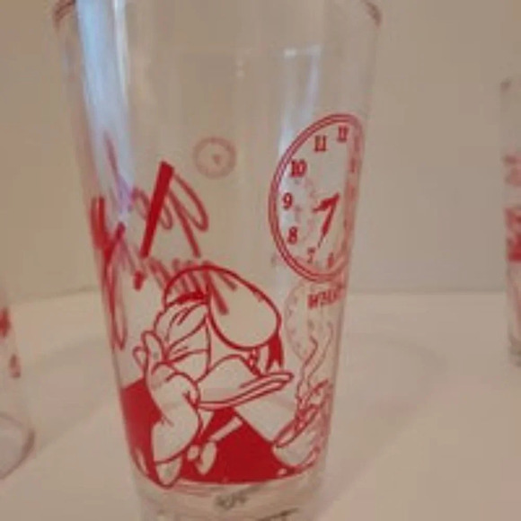 Mickey Mouse, Donald Duck and Minnie Mouse RED GRAPHIC WALT DISNEY DRINKWARE X3 - Picture 5 of 11
